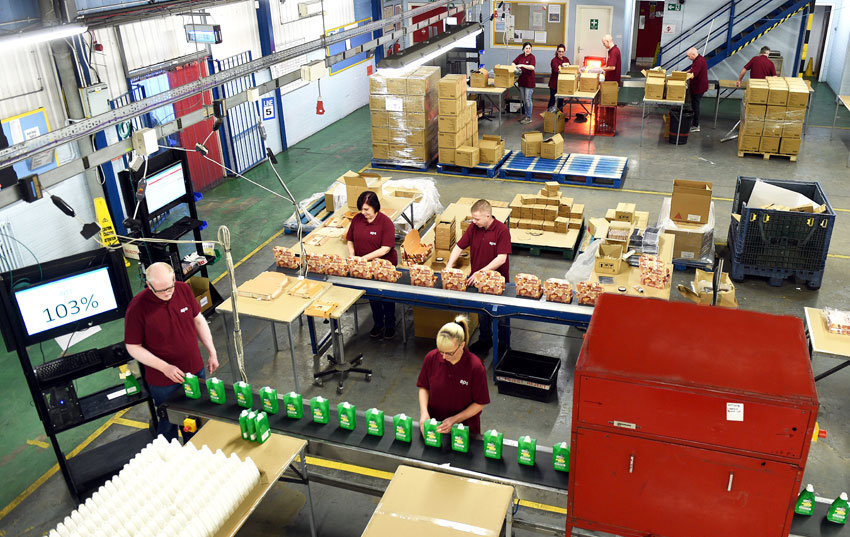 Some of the 80 permanent staff at APS's Blyth factory